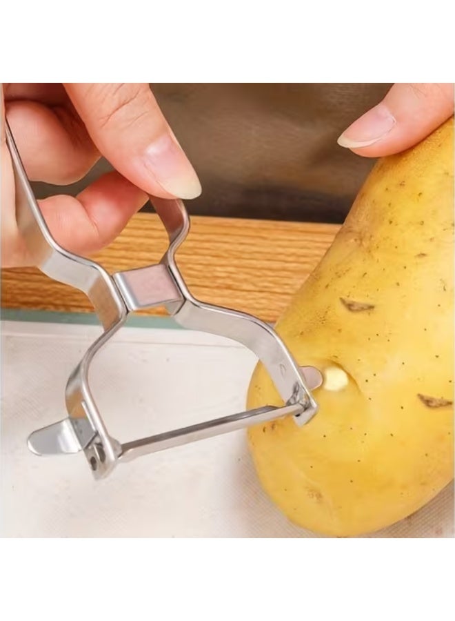 AMM Stainless Steel Fruit & Vegetable Peeler – Creative Potato Peeler with Sharp Blade | Ergonomic Kitchen Tool for Fruits, Vegetables & Daily Cooking - Image 4